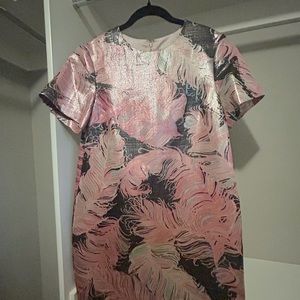 Sparkly Pink Feather Party Dress